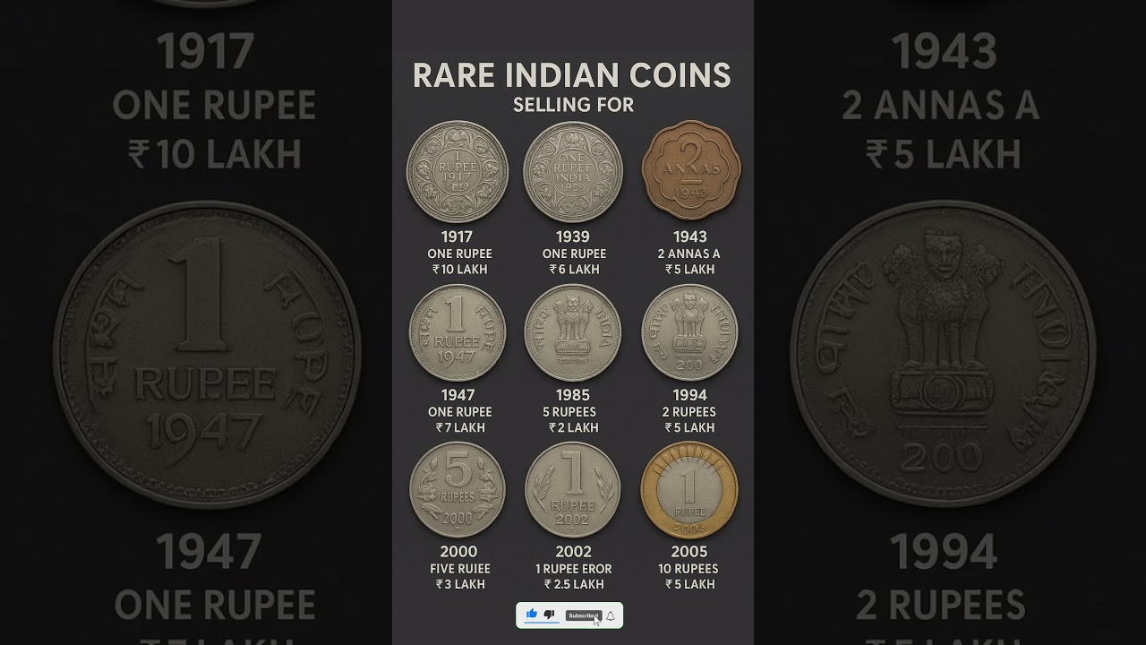 भारत के दुर्लभ सिक्के 💰 | Rare Indian Coins Worth Lakhs | Coin Collection | #shorts