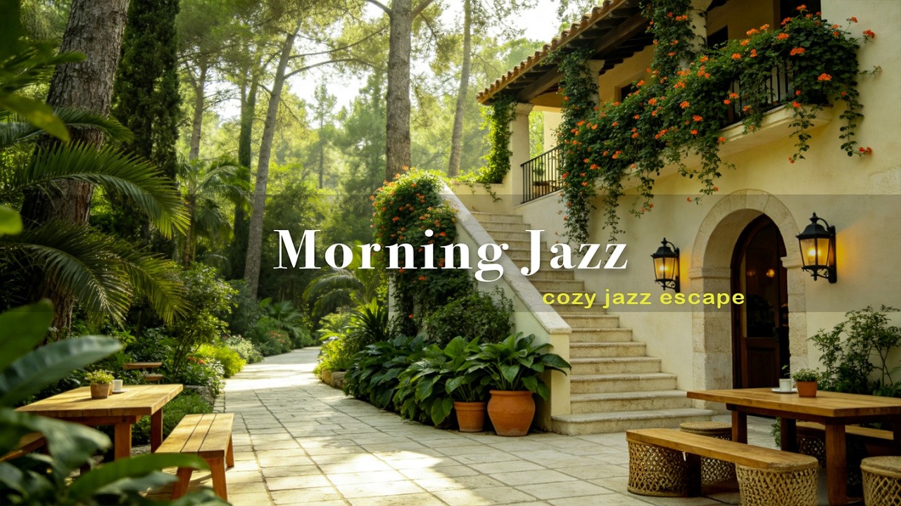 Morning Jazz at a Cozy Garden Cafe ☀️ Soft Piano & Fresh Nature Ambience for Studying, Focus