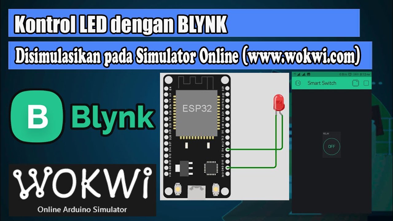 Kontrol LED via Blynk berbasis simulasi online (www.wokwi.com)