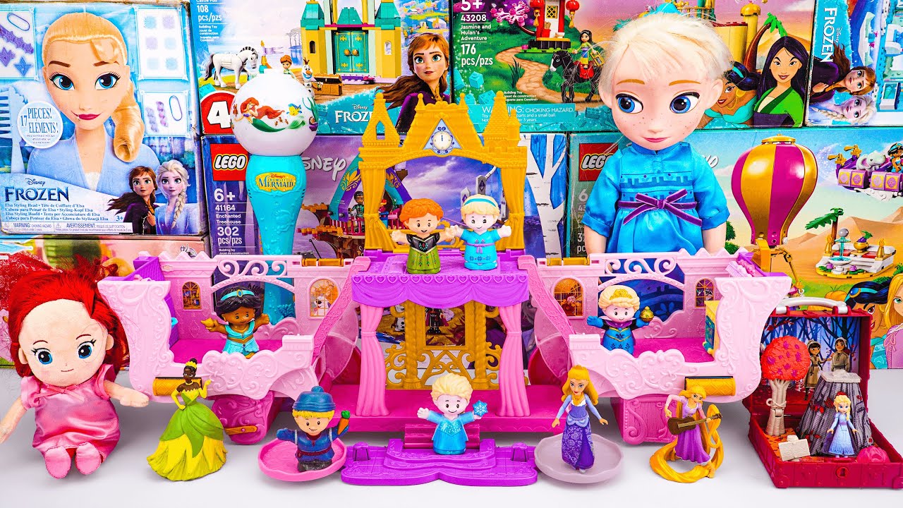 Disney Elsa Toys Unboxing and Adventure | Elsa Styling Head | Carriage to Castle Transforming Set