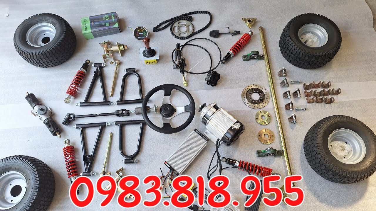 full bộ chế xe điện 4 bánh go kart xe ATV 48v 750w giá rẻ LH 0983818955