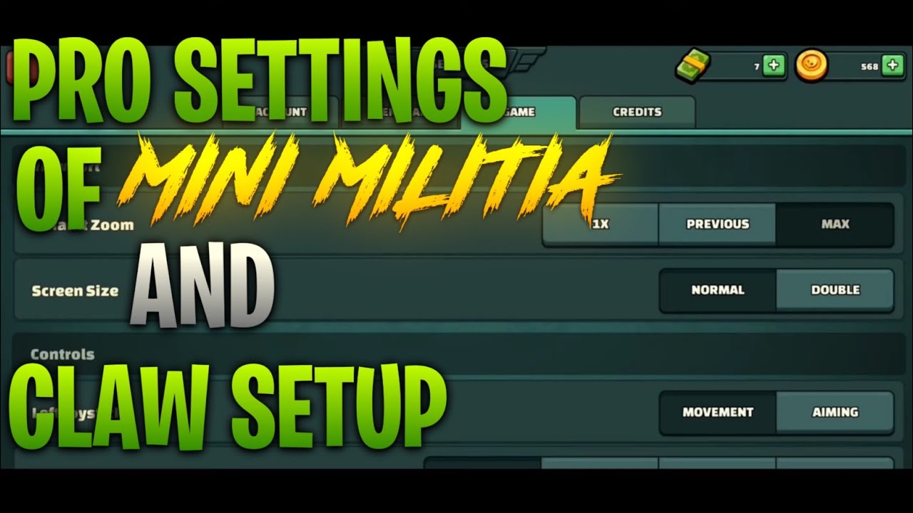 Pro Setting Of Mini Militia With Pro Claw Setup