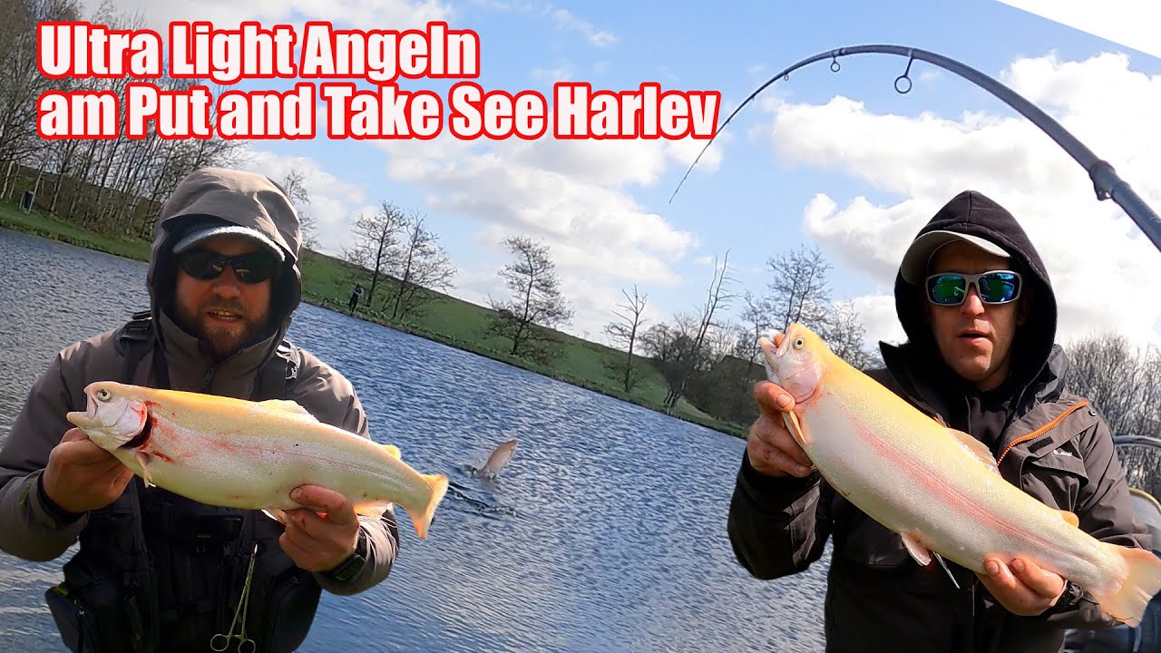 Ultra Light Angeln am Put and Take See Harlev in Dänemark