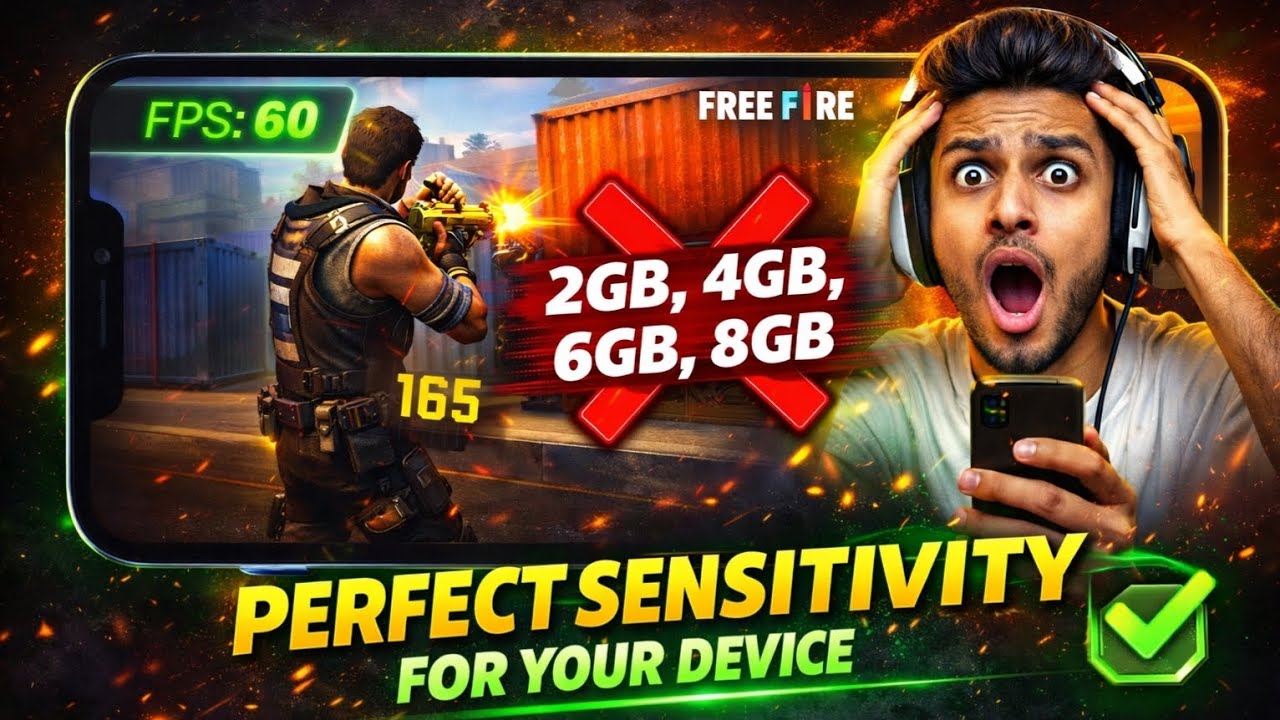Best Sensitivity For Your Device in Free Fire 🔥| 100% Headshot Trick Free Fire Best Sensitivity 2026