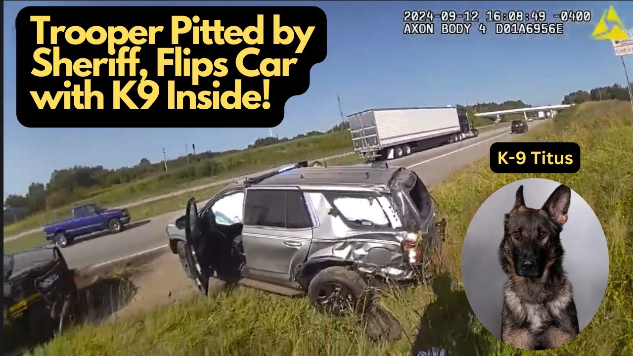 K9 Heroics: Trooper's Car Flips During High-Speed Chase