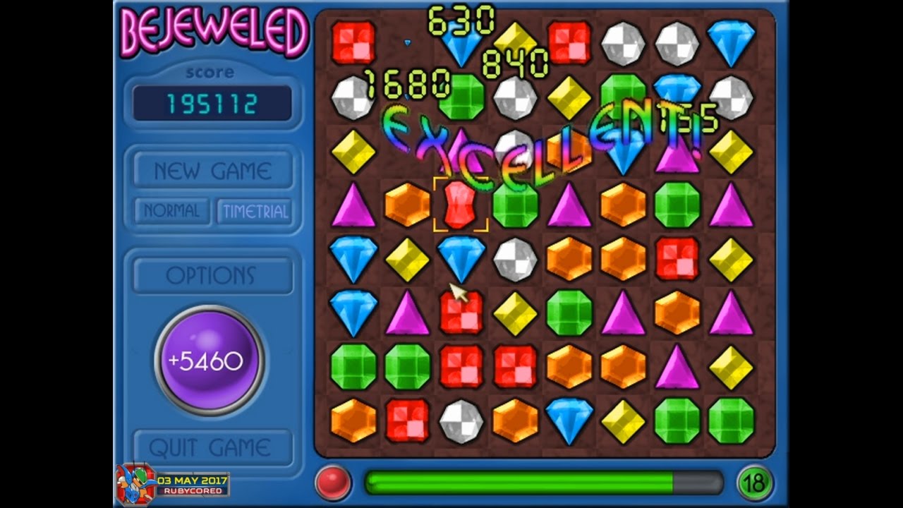 Bejeweled v1.87 (PC) - Timetrial: 248,550, Level 19 [1080p60]