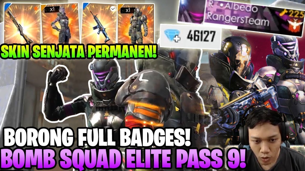 BORONG ELITE PASS 9 BOMB SQUAD! SKIN SENJATA PERMANEN! - Garena Free Fire