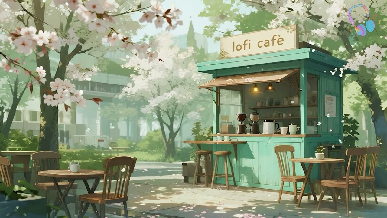 Green Spring Café ☕ Quiet Outdoor Coffee 🌿 Chill Lofi Hip Hop for Focus & Unwind