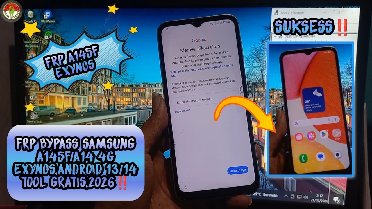 FRP BYPASS SAMSUNG A145F/A14 4G EXYNOS,ANDROID 13/14 TOOL GRATIS,2026‼️