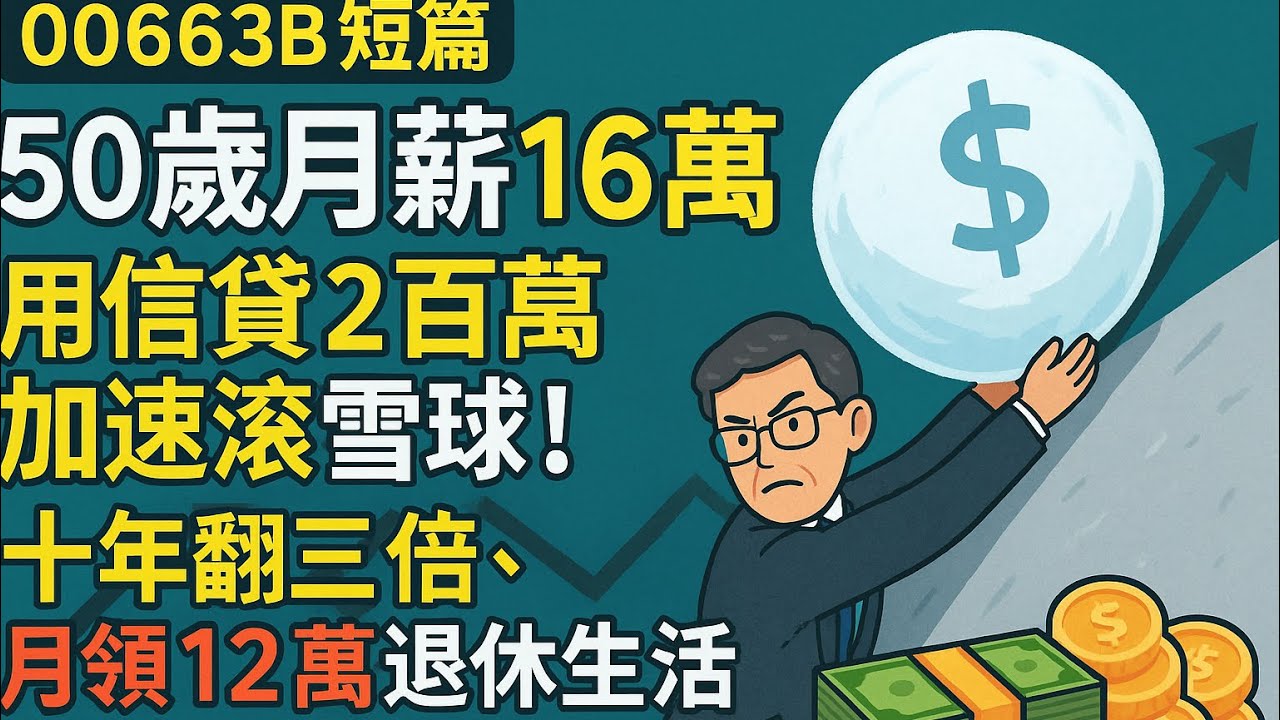 00663B短篇【50歲月薪16萬，用信貸2百萬加速滾雪球！十年翻三倍、月領12萬退休生活】2026年3月3日