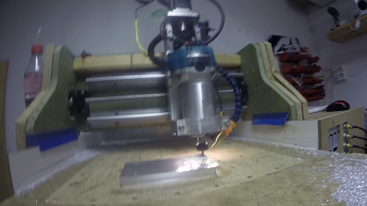 DIY CNC in MDF carving aluminium