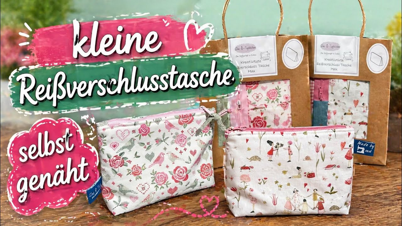 Reißverschlußtäschen nähen leicht gemacht mit schönen Reißverschlußenden