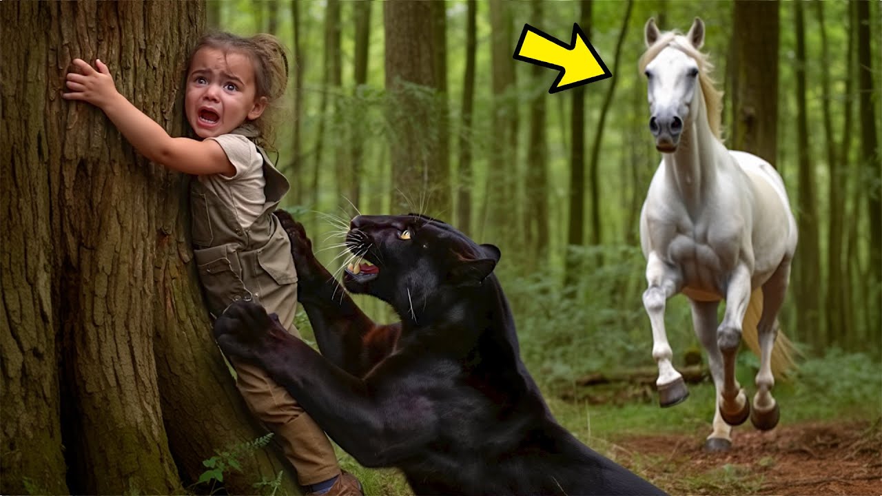 HOMEM RICO ABANDONA FILHA para ser DEVORADA por PANTERA NEGRA, mas o CAVALO viu tudo e&hellip;