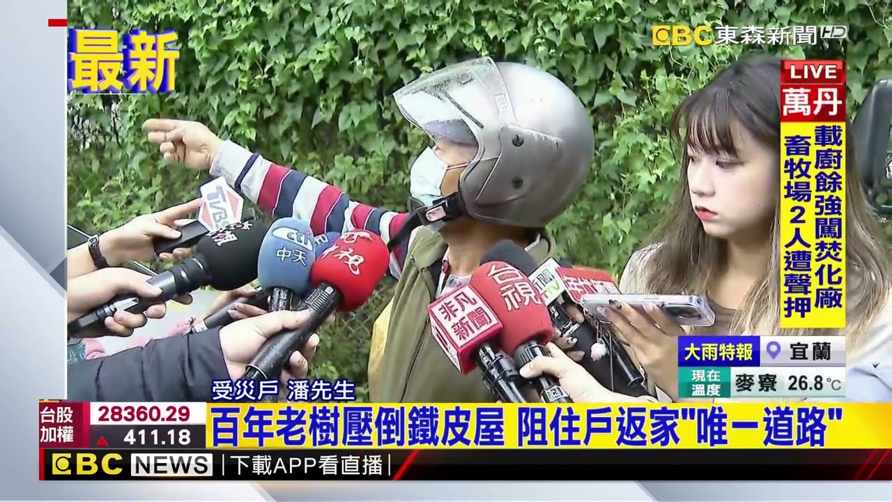 最新》雨彈狂炸！南港舊莊街土石塌 百年老樹滑落