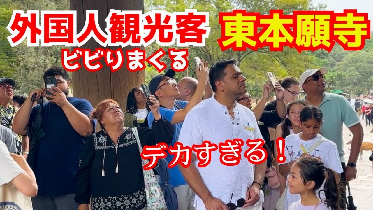 京都旅行中のアメリカ人観光客が京都駅からすぐの東本願寺に呆気に取られる