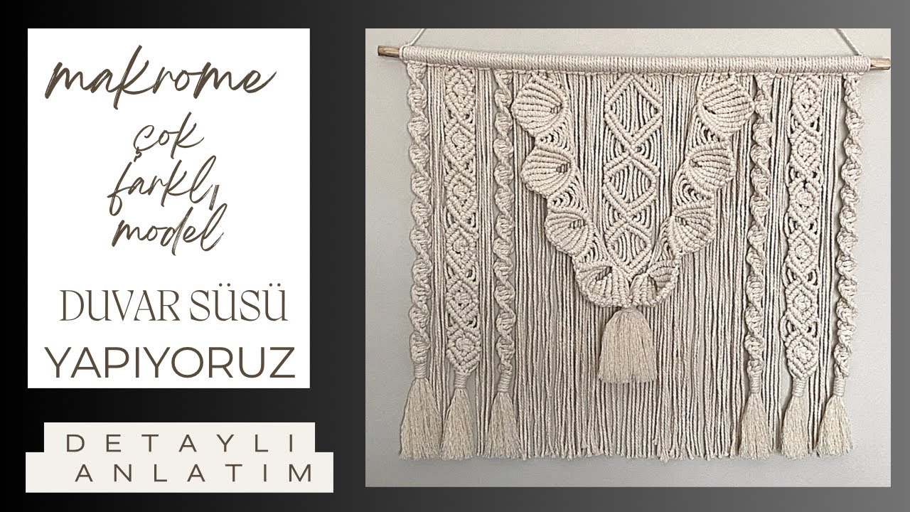 #Makrome Düz Model Duvar Süsü(DETAYLI ANLATIM)#makromeduvarsüsü #macrame #duvarsüsü