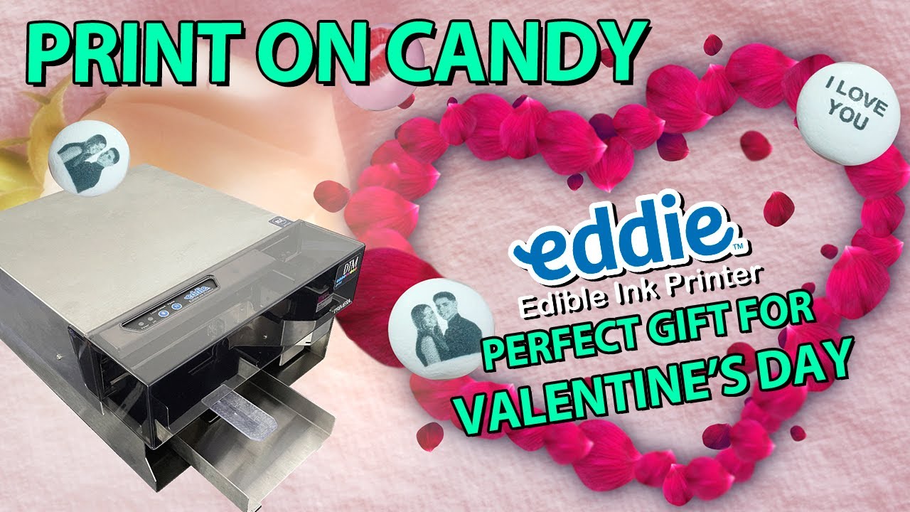 Eddie Edible Ink Printer prints photos on M&M's with DTM Trays