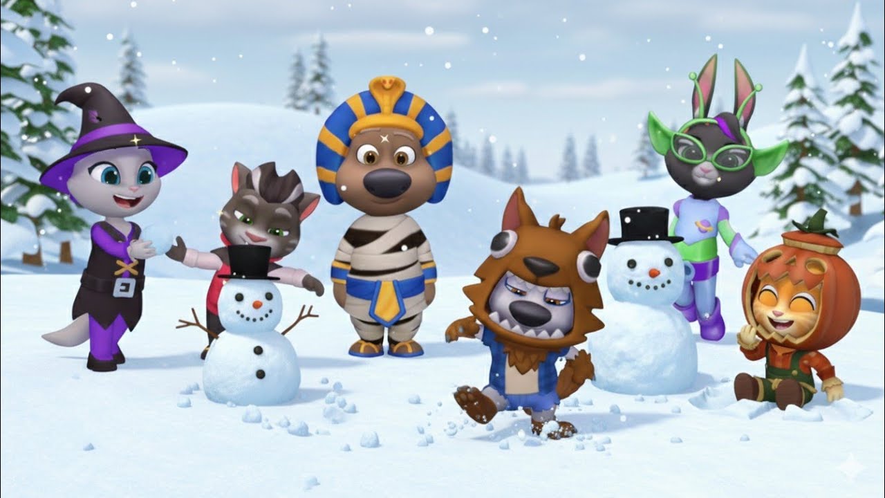 Halloween arrives at Christmas in My Talking Tom Friends 2. GAMEPLAY ANDROID IOS 