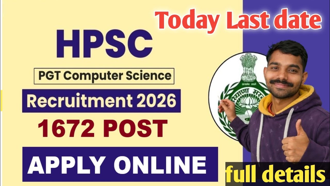 HPSC PGT Computer Science Recruitment 2026 | 1672 Posts | Last Date Today | Apply Online | Full 