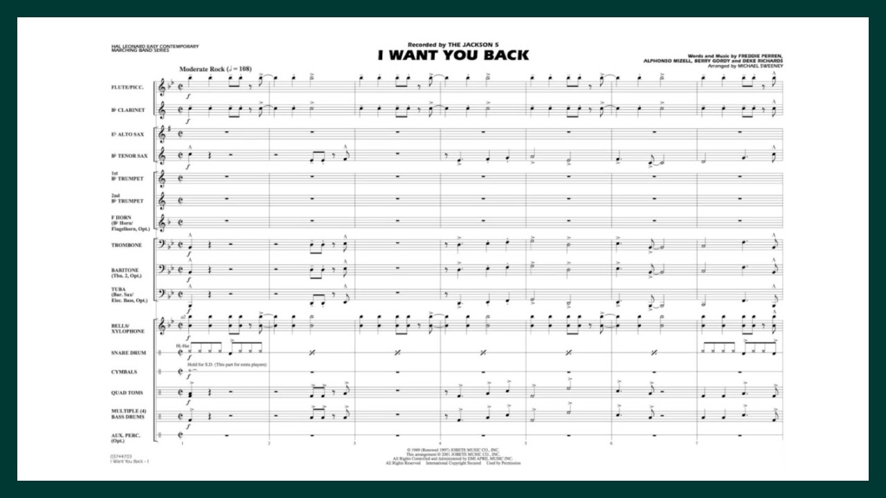 I Want You Back arr. Michael Sweeney