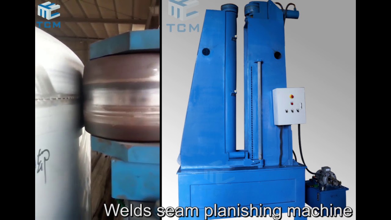 Steel tank cylinder circular welds seam planishing machine for welds smoothing from Trancar