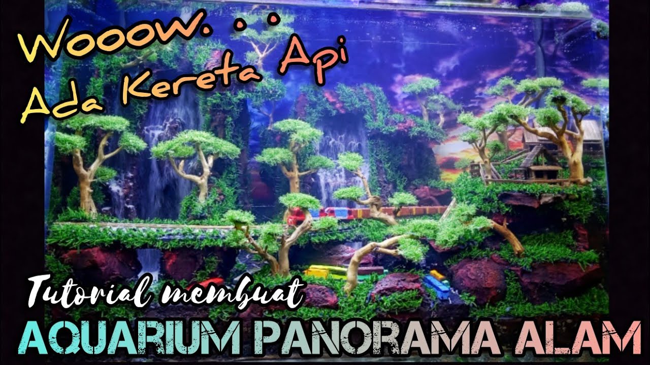 TUTORIAL MEMBUAT TEBING TERJUN AQUARIUM DARI STEROFOAM & SEMEN | Tema Panorama Alam