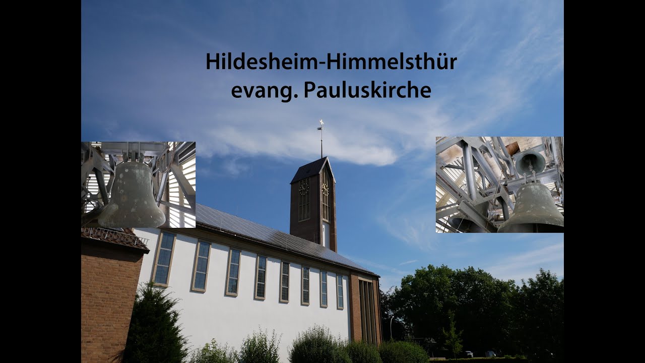 Hildesheim-Himmelsthür [D.-HI] - Glocken der evang. Pauluskirche, Geläutepräsentation (Turmaufnahme)