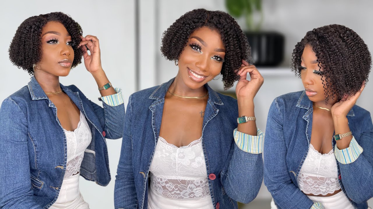 4C EDGES SHORT TAPERED CUT JERRY CURL LACE WIG ft. Luvme Hair | Jodi The Island Girl