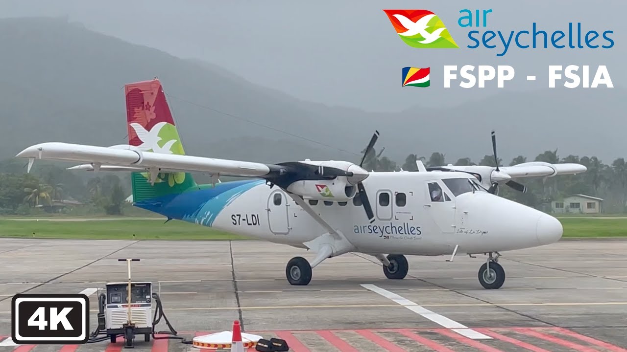 4K | Full Flight Report – Air Seychelles Twin Otter | 🇸🇨 Praslin to 🇸🇨 Mahé (Seychelles)