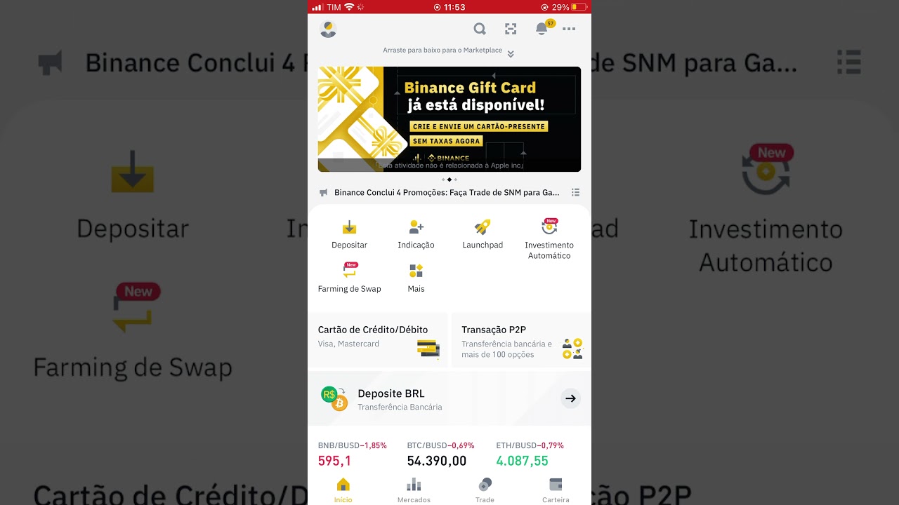 Binance a maior corretora de cripto do mundo. Abra sua conta e acumule criptos com pix f&aacute;cil assim.
