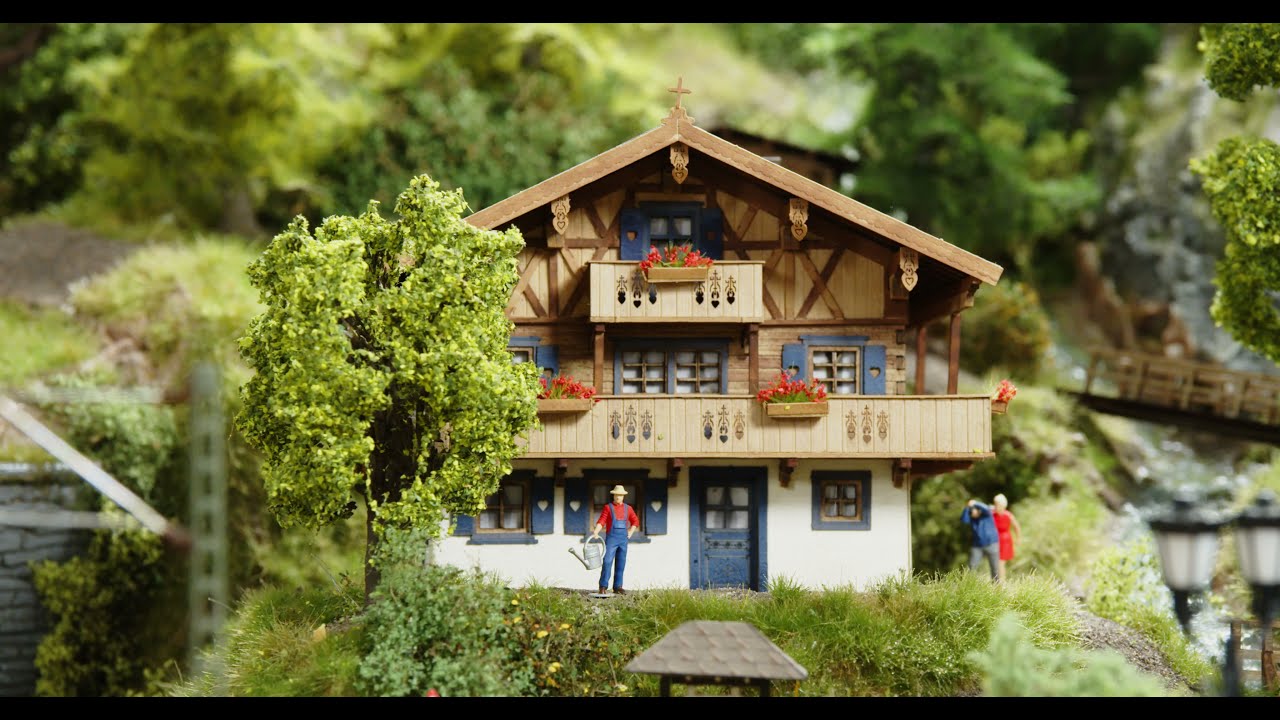 Realistisches H0 Modellhaus: Noch 'Edelweiß' Laser-Cut 66405 - Bau und Patinierung - Modelleisenbahn