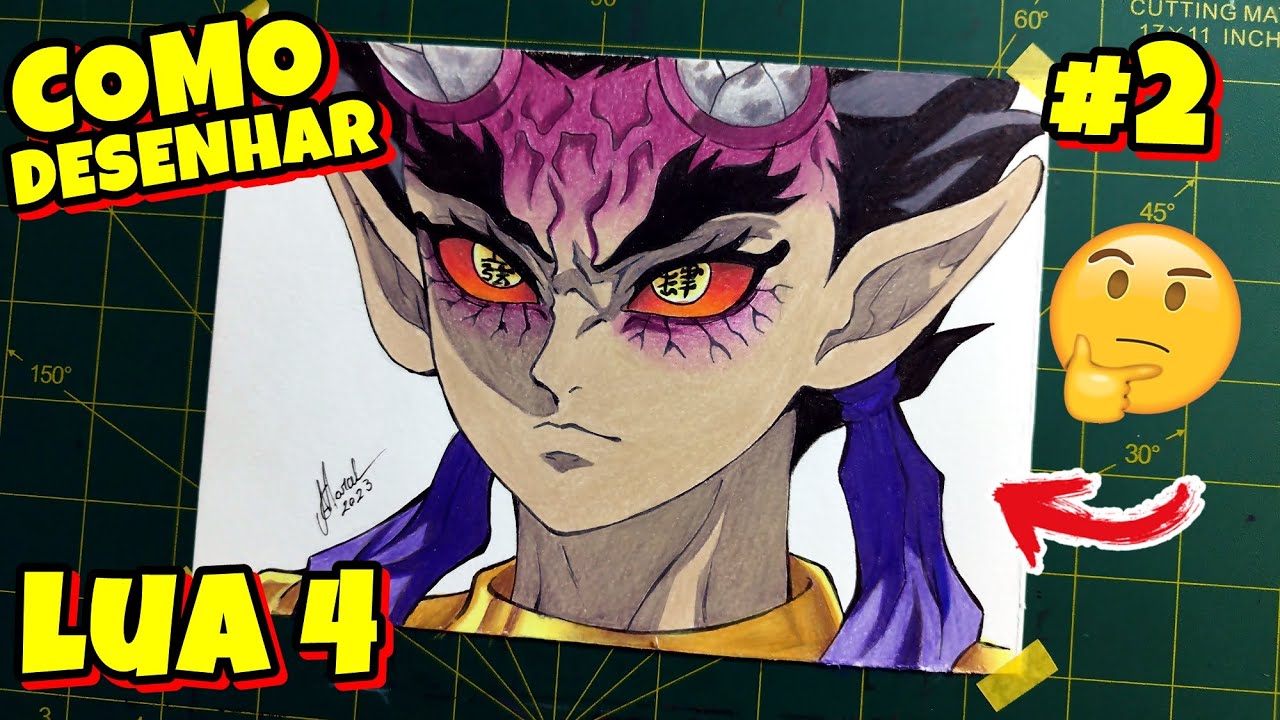 Como desenhar o LUA SUPERIOR 4 HANTENGU FORMA zohakuten - Demon Slayer passo a passo #2