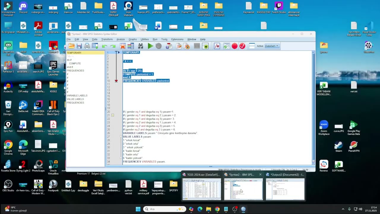 SPSS IF ve DO IF Yapısı ( ORTAK DERSLER 7.HAFTA )