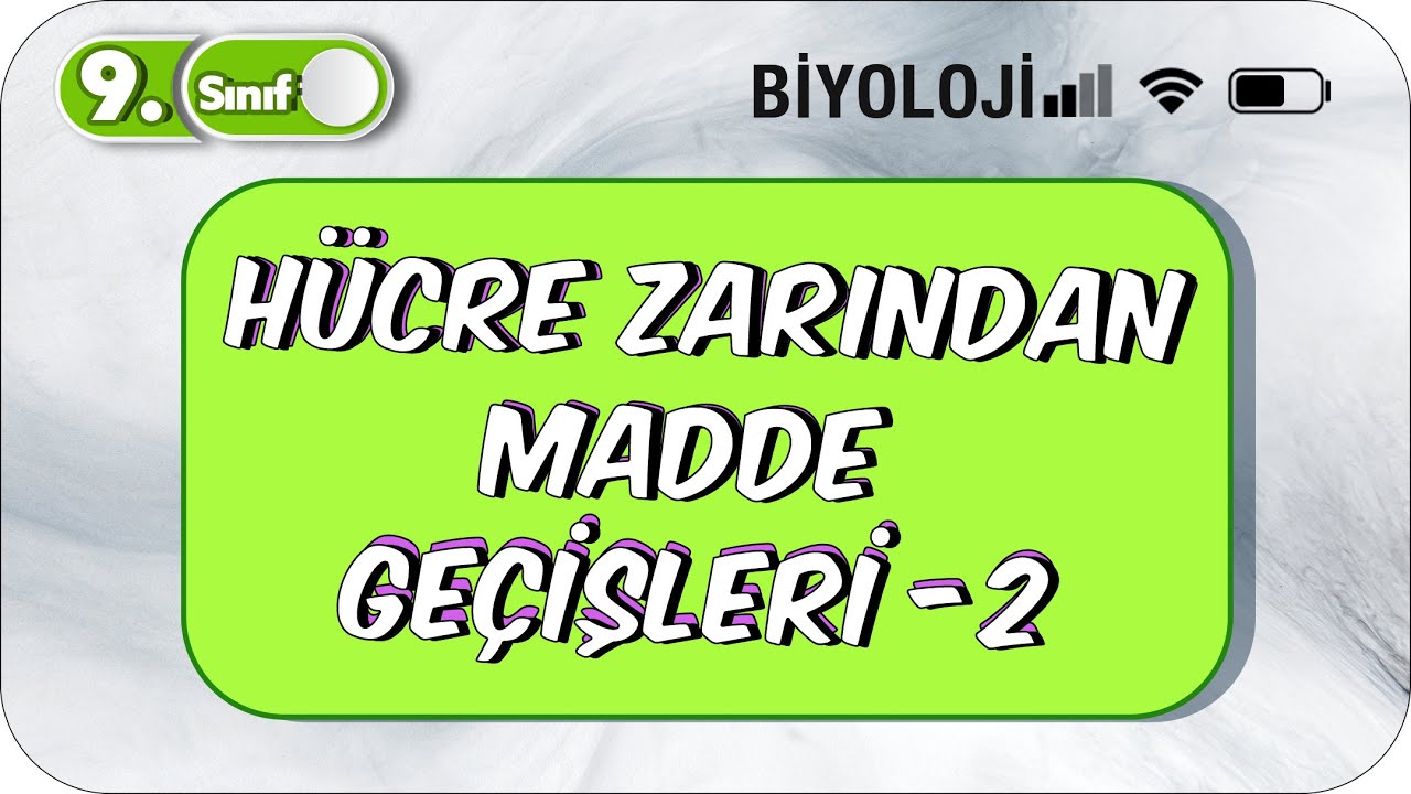 Hücre Zarından Madde Geçişleri - 2 | Öğrenme Garantili Özet Anlatım  #2023