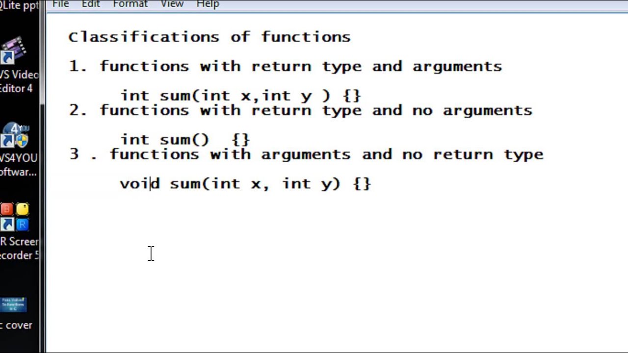C Programming - 28 - Classification of functions.
