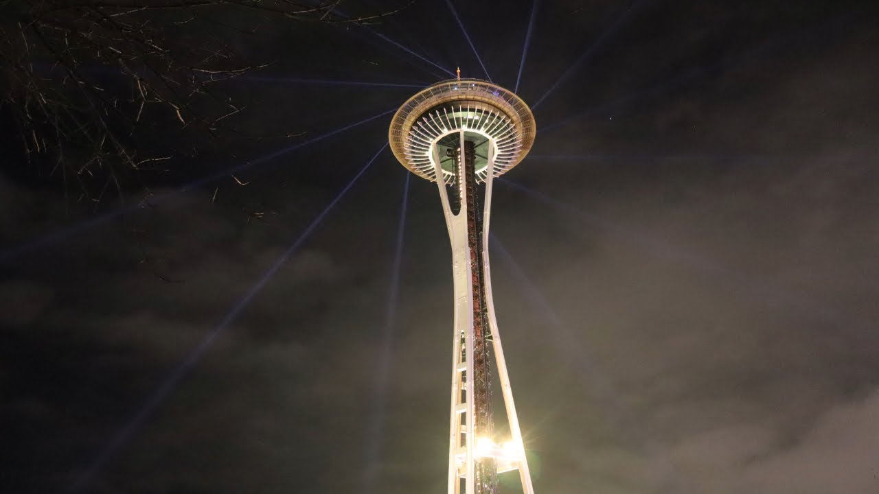 Late Night Walk, Seattle Center, Seattle, Washington | 4k Virtual Walking Tour