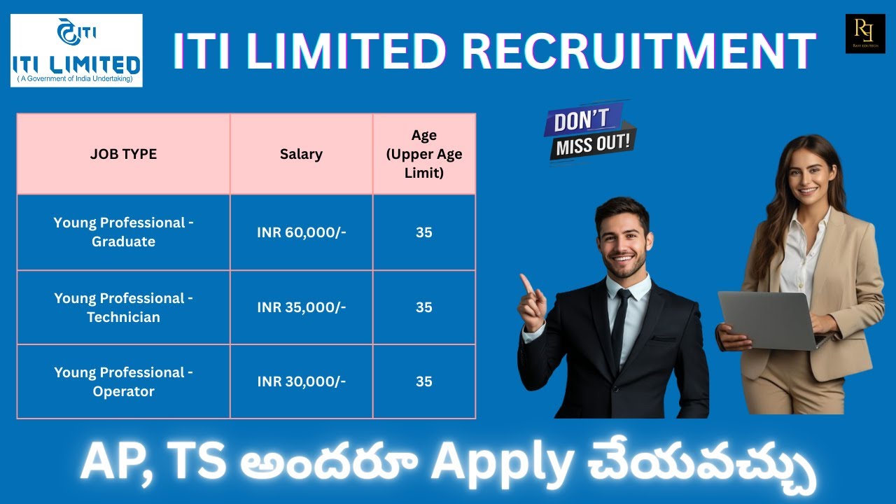 Graduate & Diploma Jobs in ITI Limited | ₹60,000 Salary | No Exam | AP & TS వారు అందరూ Apply చేయండి!