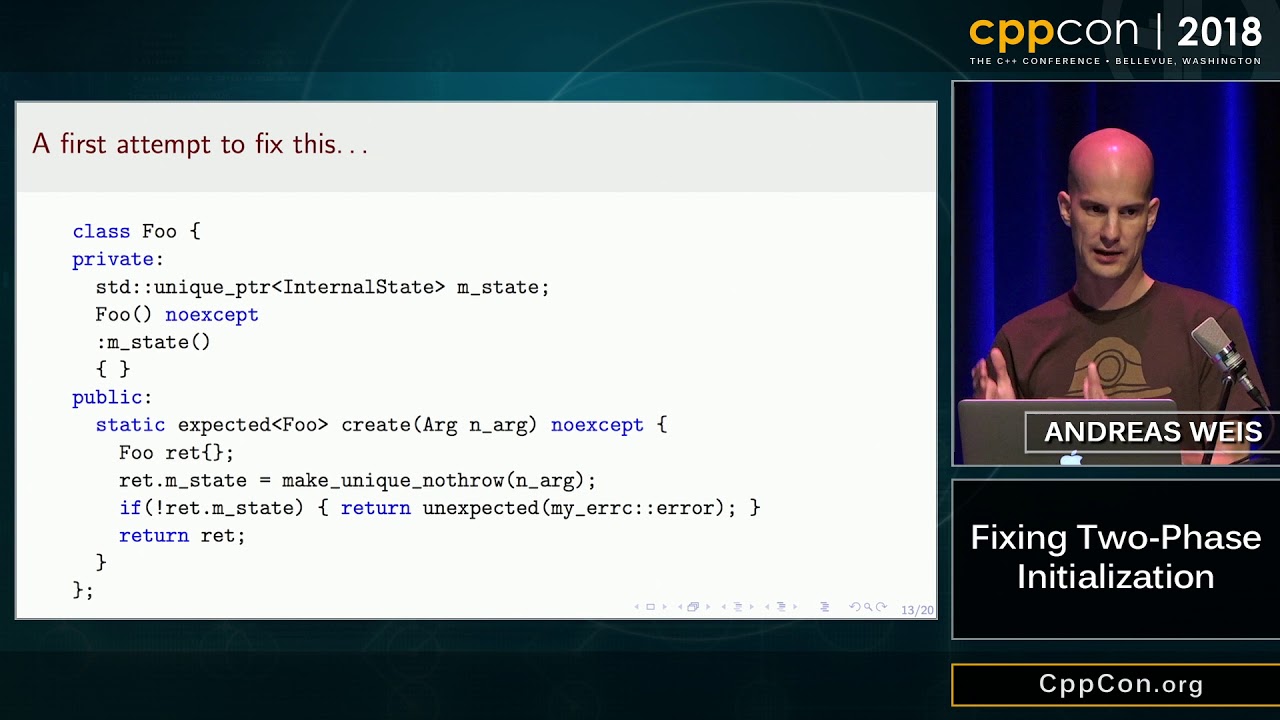 CppCon 2018: Andreas Weis &ldquo;Fixing Two-Phase Initialization&rdquo;