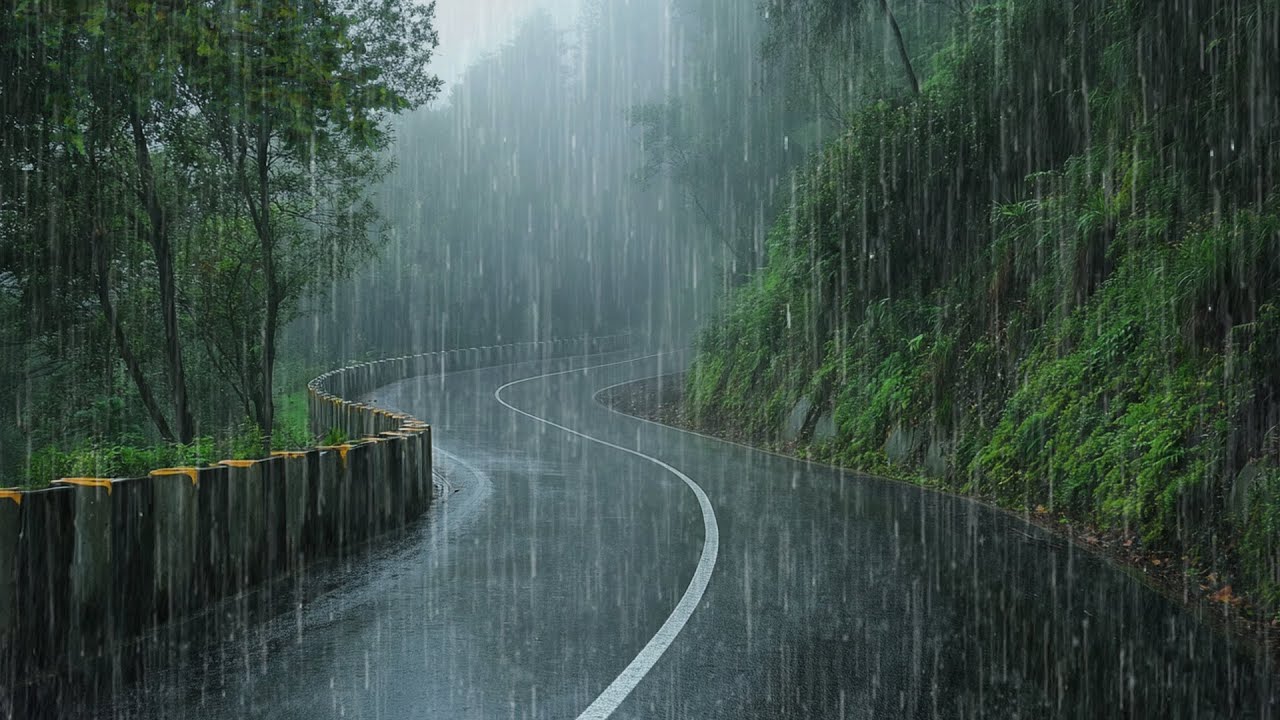 Rain noises for sleep - Gentle Rain and Distant Thunder for Stress Relief, Study, and Sleep Therapy