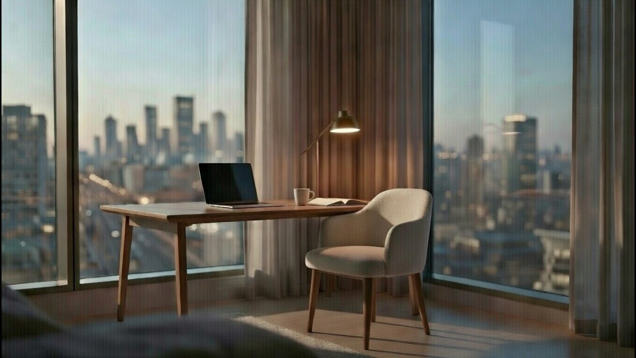 Quiet City Night at the Desk | Study, Work & Creative Flow Ambience