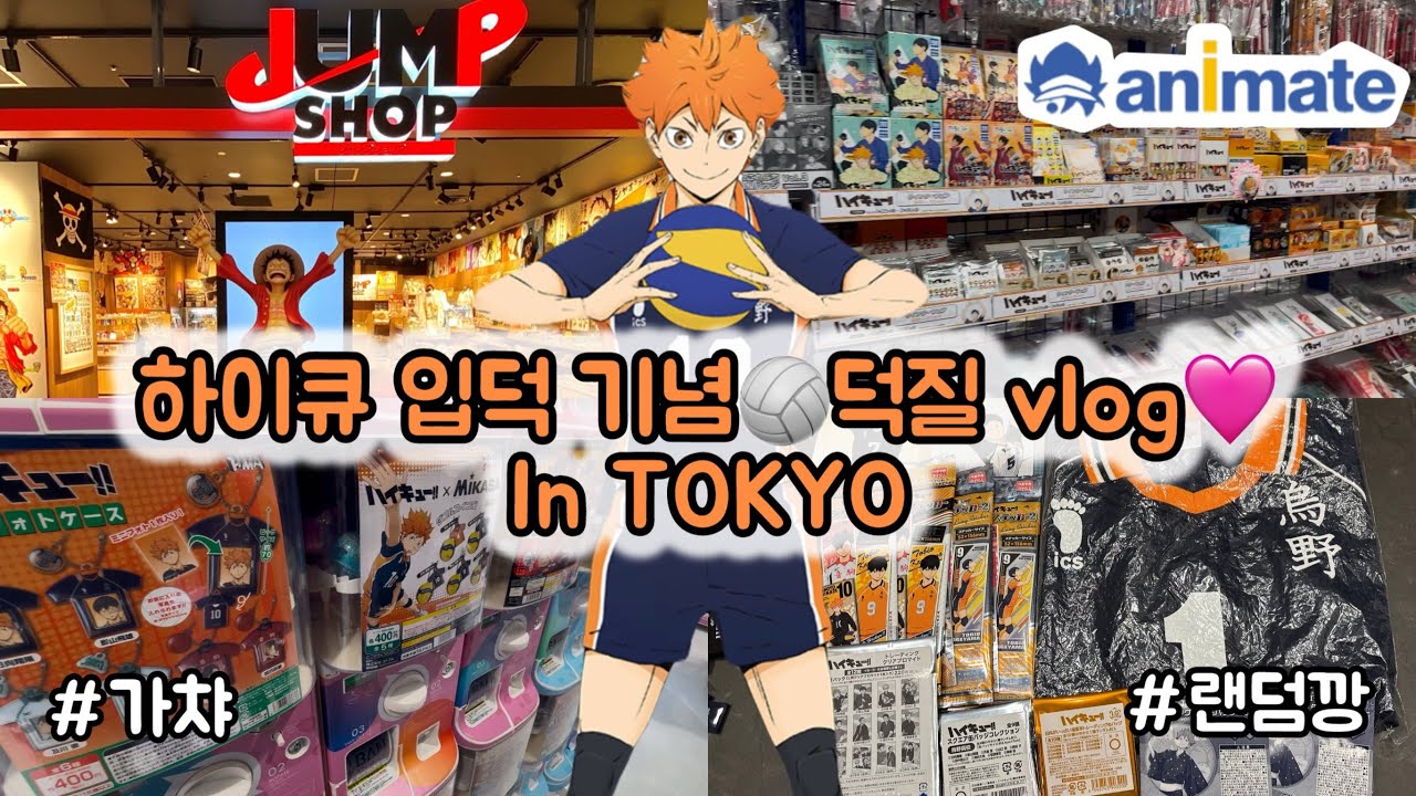 하이큐 정주행 중인 초보 오타쿠👶🏐 입덕 기념 덕질 브이로그 🇯🇵도쿄 시부야 JUMP SHOP💪애니메이트📕가챠샵💊에서  하이큐 굿즈 쇼핑🛍️