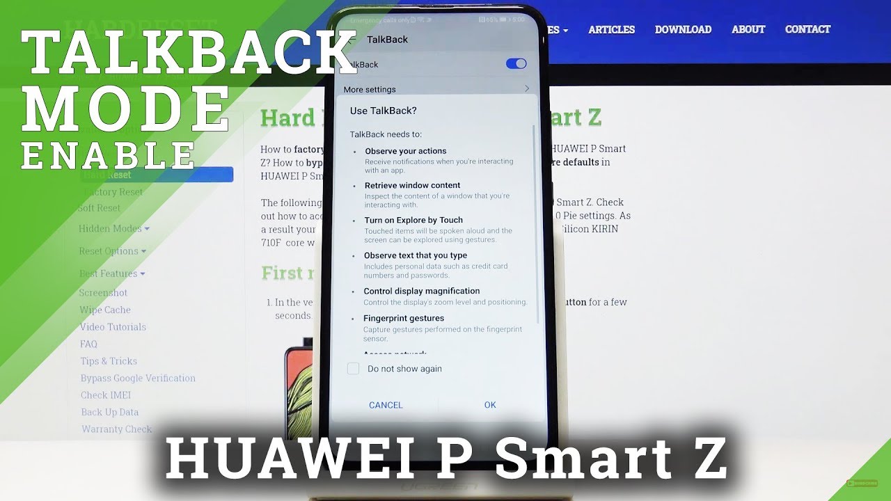 How to Activate Talkback in HUAWEI P Smart Z &ndash; Exit Talkback Mode