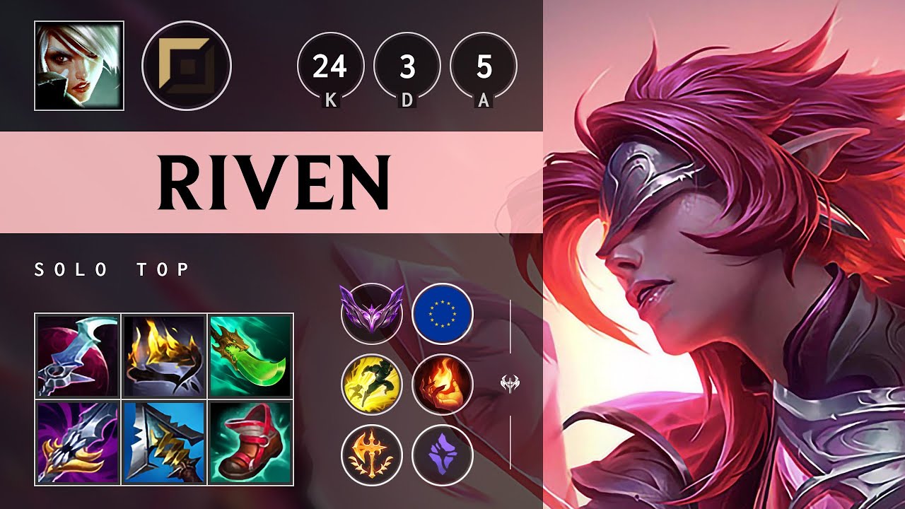 Riven Top vs Ambessa: Pentakill, Legendary - EUW Master Patch 14.22