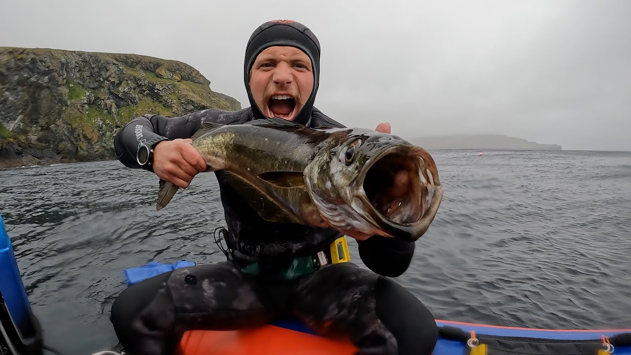 BATTLING 40MPH WINDS to hunt monster pollock , Camp and cook (Episode57)