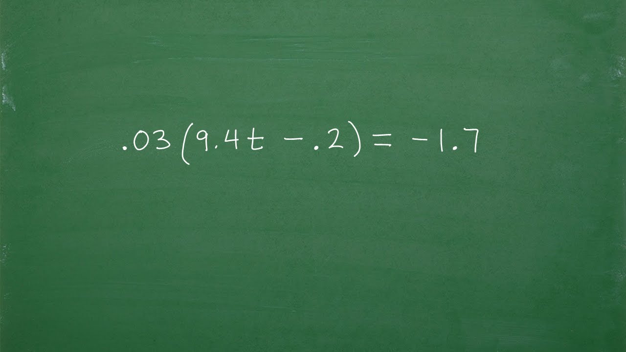 Let’s Solve An Equation with Decimals….Step-by-Step….
