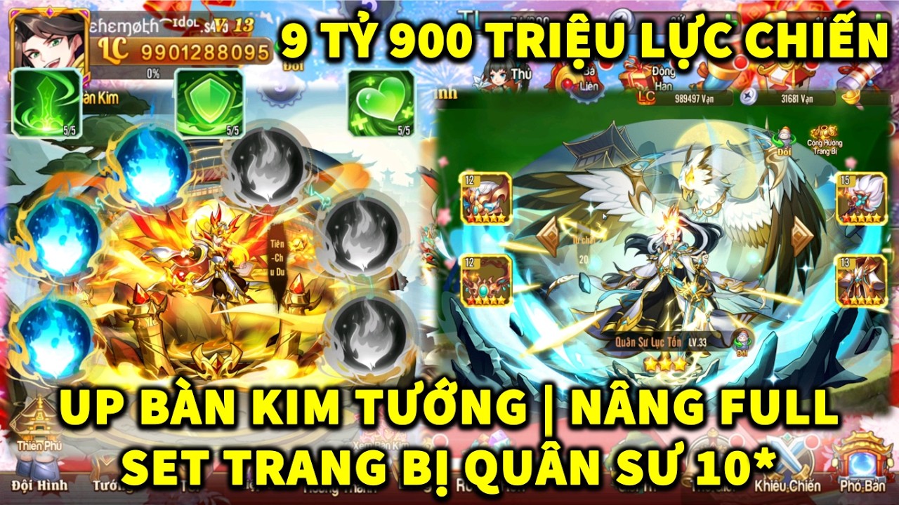 OMG3Q S415 UP BÀN KIM TƯỚNG | NÂNG FULL SET TRANG BỊ QUÂN SƯ 10*  CÁN MỐC 9 TỶ 900 TRIỆU LỰC CHIẾN!