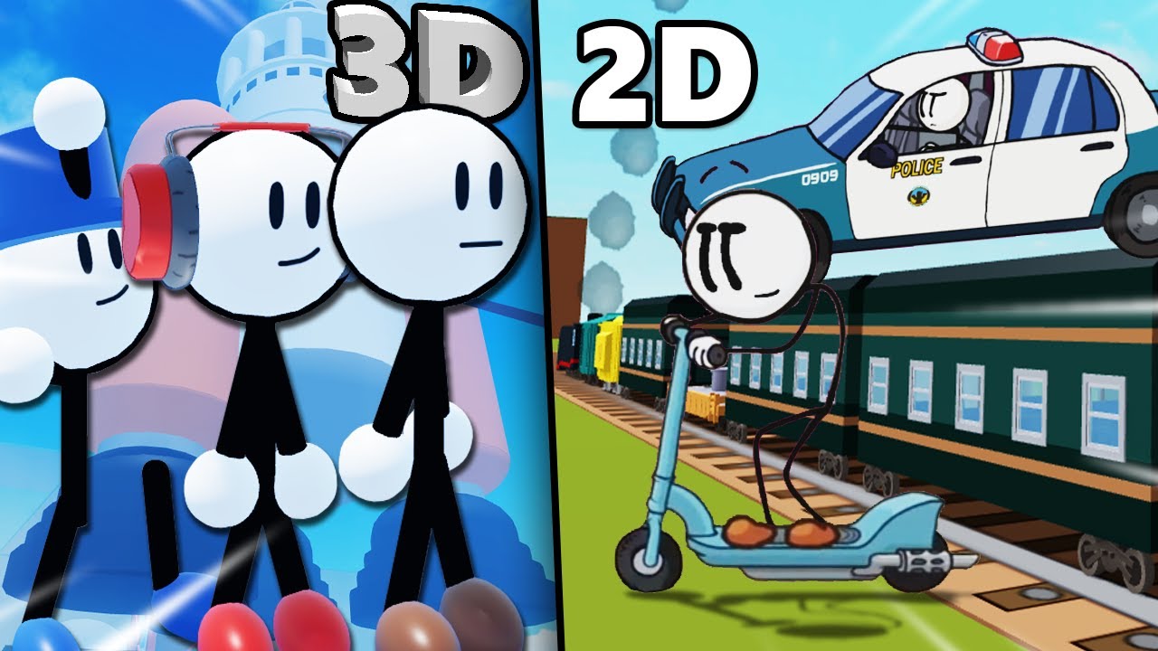 ROBLOX HENRY STICKMIN RP 3D STICKMIN VS 2D STICKMIN!!