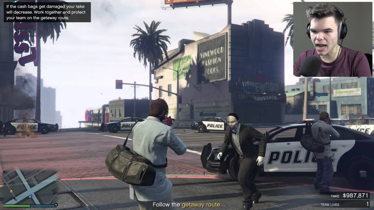 THE BIG BANK ROBBERY (GTA 5 Heists Funny Moments) #3