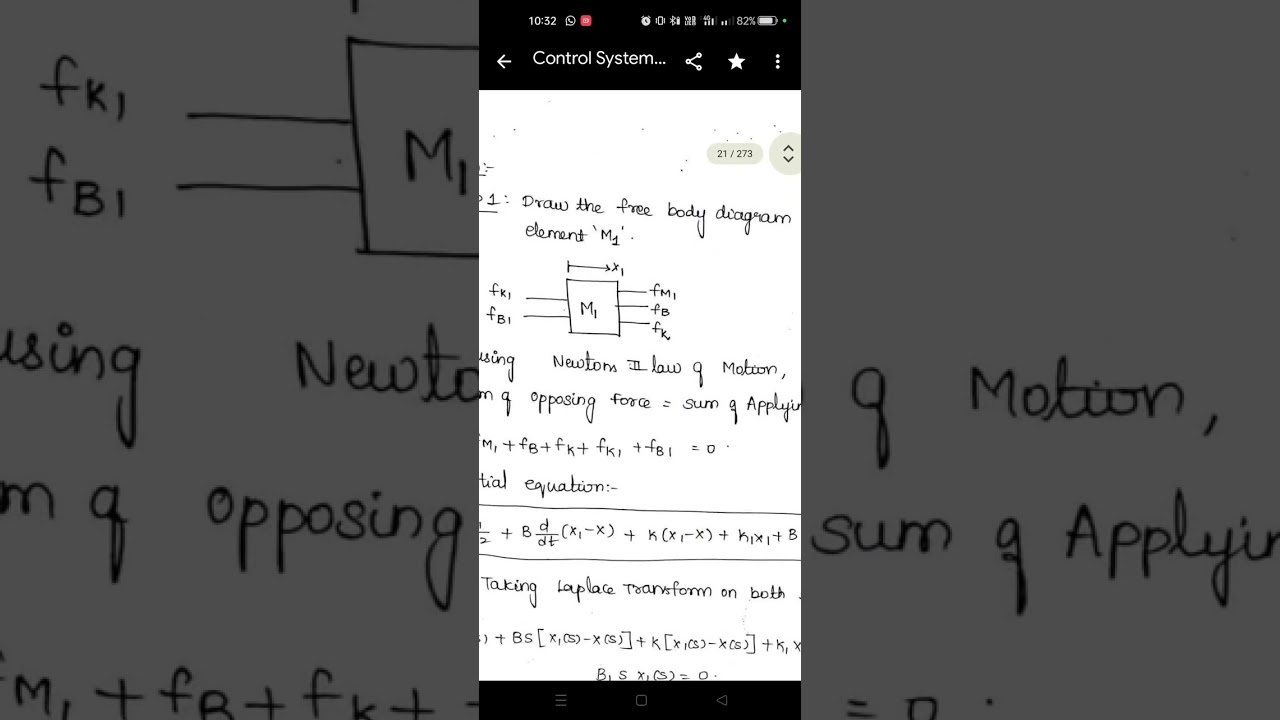Transfer function model of mechanical system_ (Translational system)
