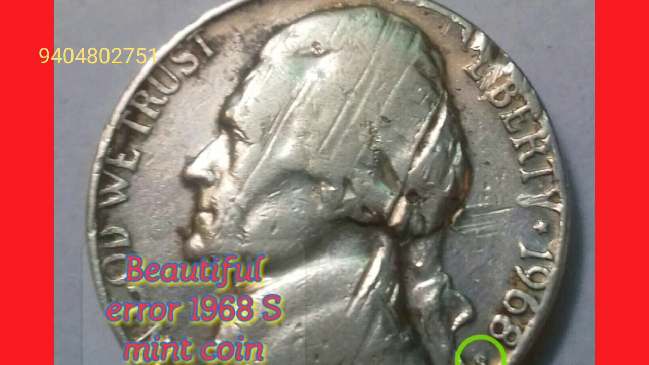 5  Five cents 1968 S Jefferson Nickel * LIBERTY coin * In god we trust  *  UNITED STATES OF AMERICA